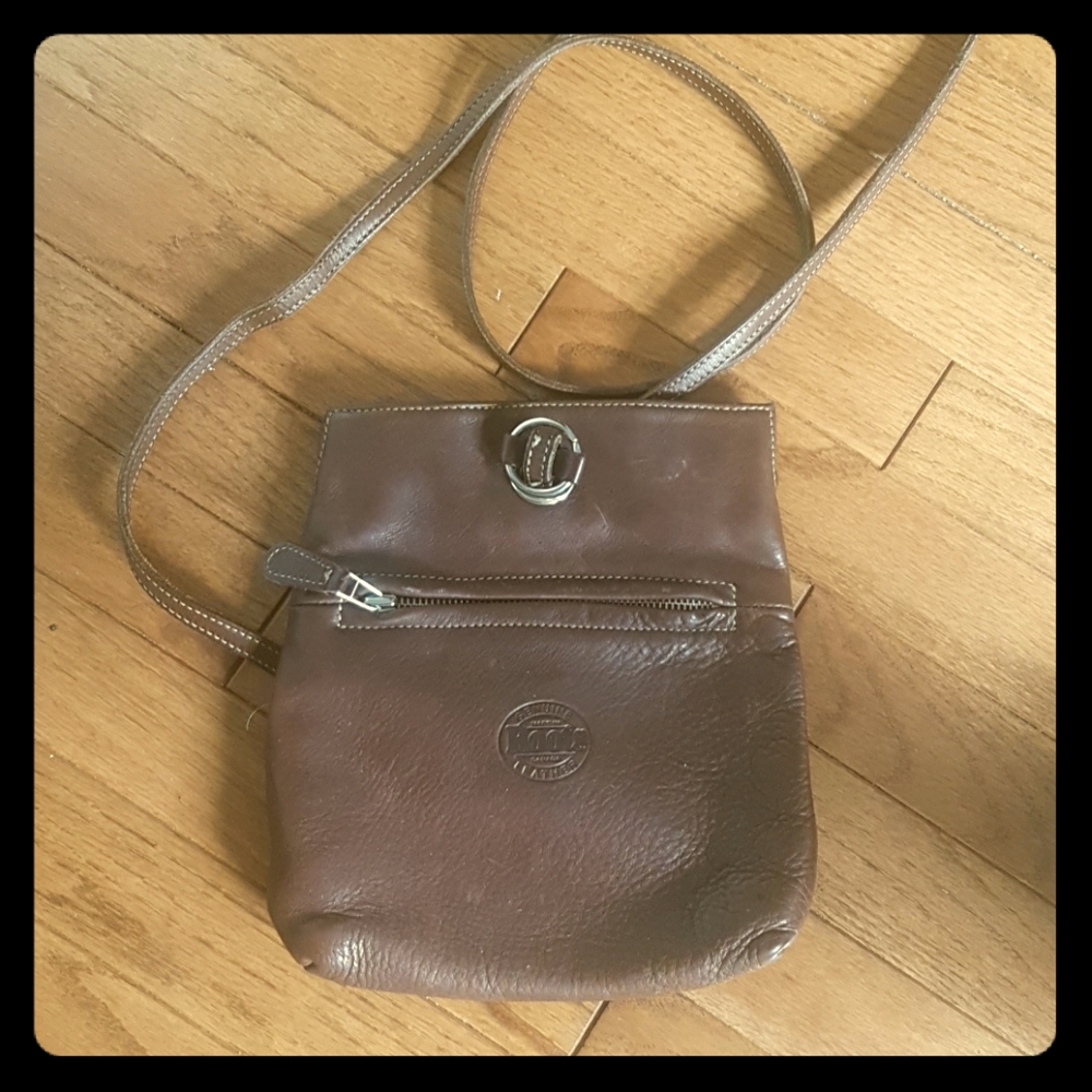 Roots Leather Messenger Bag